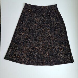 Coldwater Creek A-line Skirt PL Petite Lg Black Travel Casual Pull On USA Office
